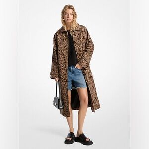 Michael Kors cheetah print Balmacaan coat